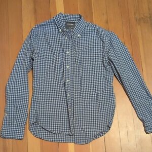 Bonobos Navy and White Gingham Button-Down Shirt Medium